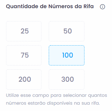 Chá de fraldas rifa com 25, 50, 75, 100, 200 e 300 números.